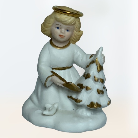 Vintage Angel Golden Halos Nurturing Natalie Porcelain Figure Bronson 1996 - Picture 14 of 14